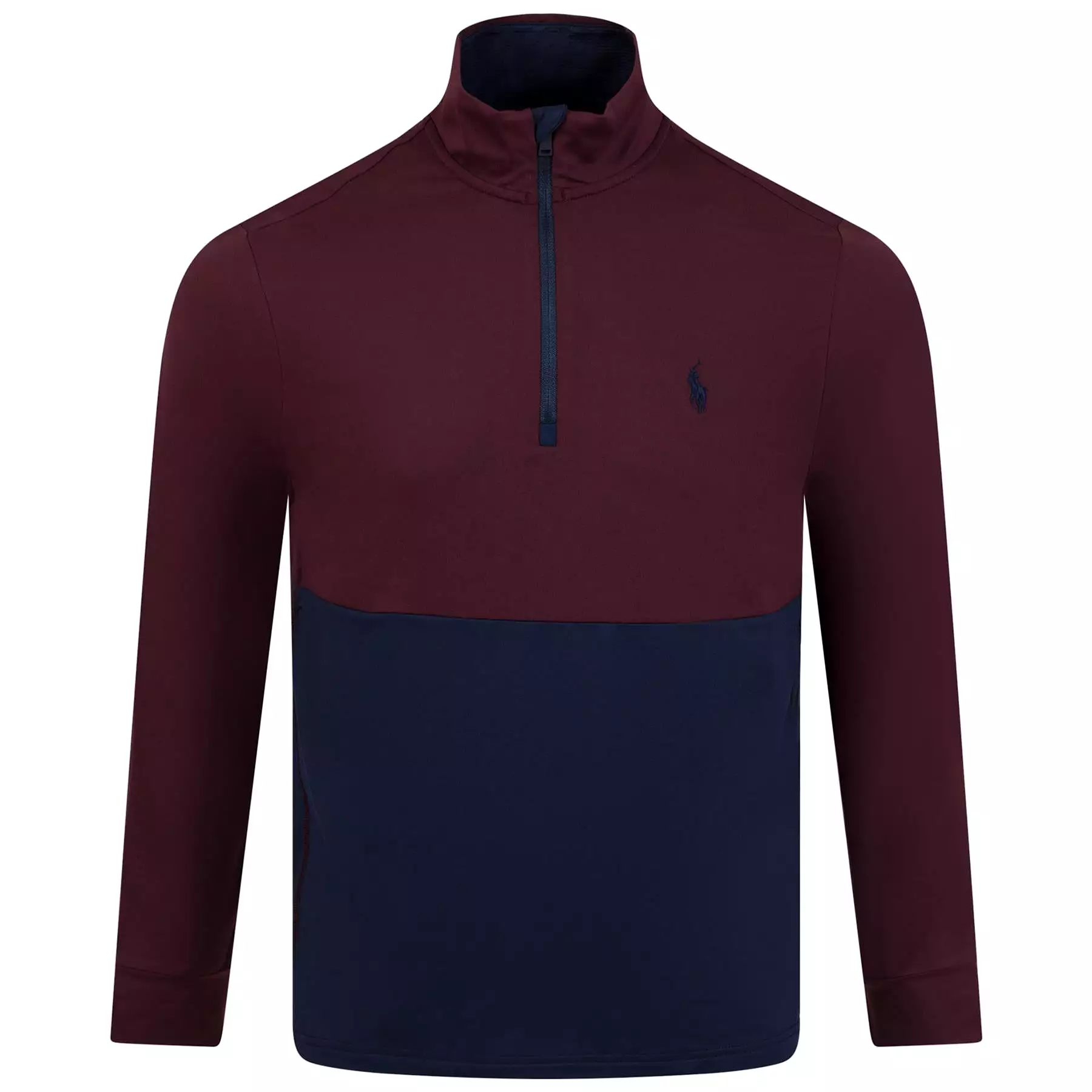 Polo Golf Stretch Jersey Quarter Zip Mid Layer Harvard Wine - AW23