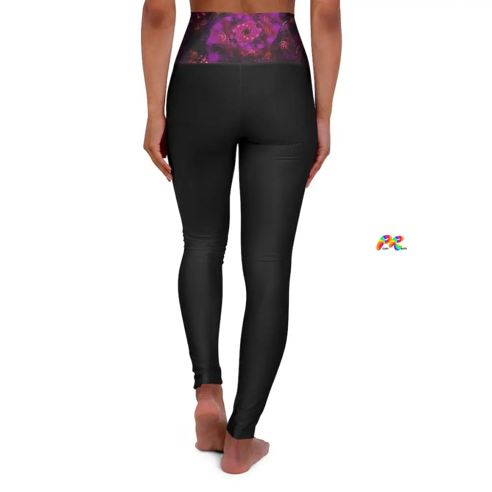 Purple Fractal High Waisted Yoga Leggings