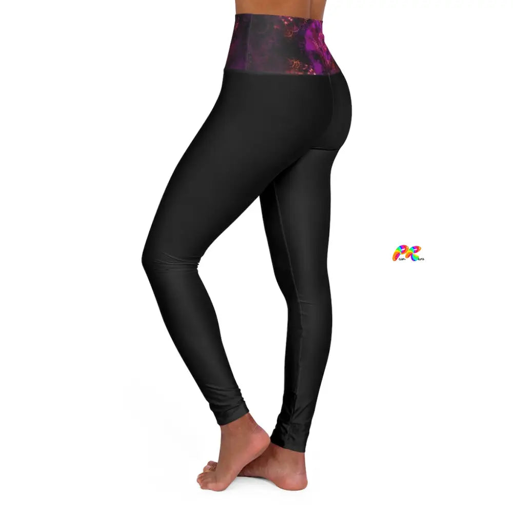 Purple Fractal High Waisted Yoga Leggings