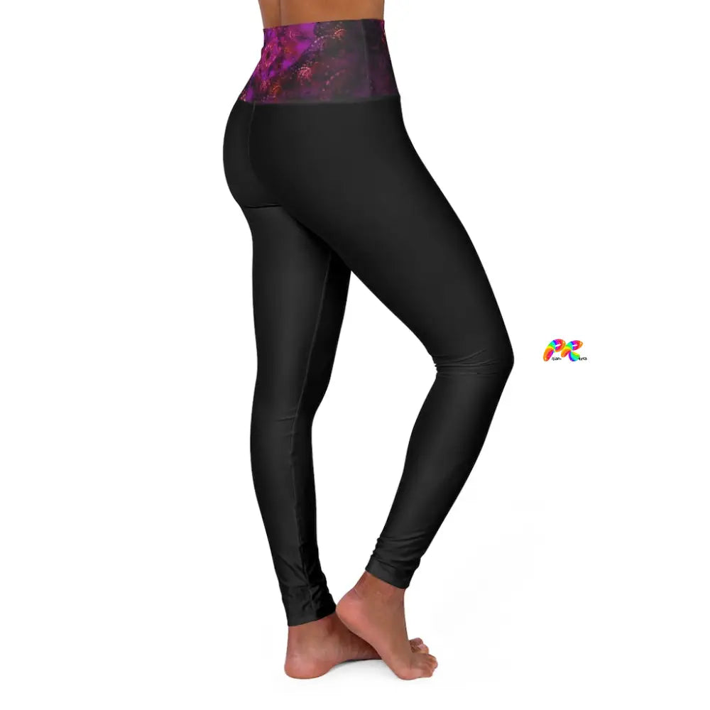 Purple Fractal High Waisted Yoga Leggings