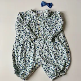 Rachel Riley Blue Floral Romper: 6 Months