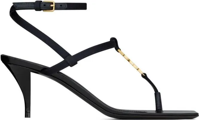 Saint Laurent Cassandra 60mm satin sandals Blue