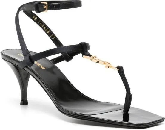 Saint Laurent Cassandra 60mm satin sandals Blue