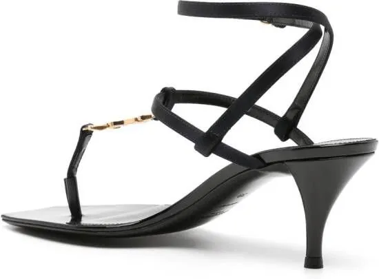 Saint Laurent Cassandra 60mm satin sandals Blue