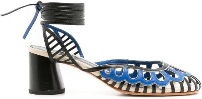 Sarah Chofakian Lilibet 50mm ankle-tie sandals Blue