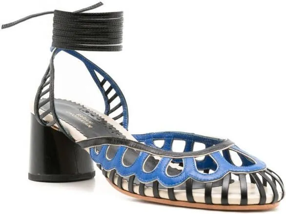 Sarah Chofakian Lilibet 50mm ankle-tie sandals Blue