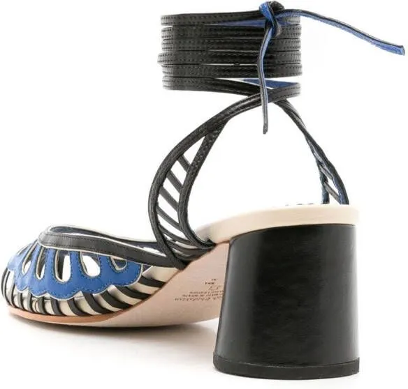 Sarah Chofakian Lilibet 50mm ankle-tie sandals Blue