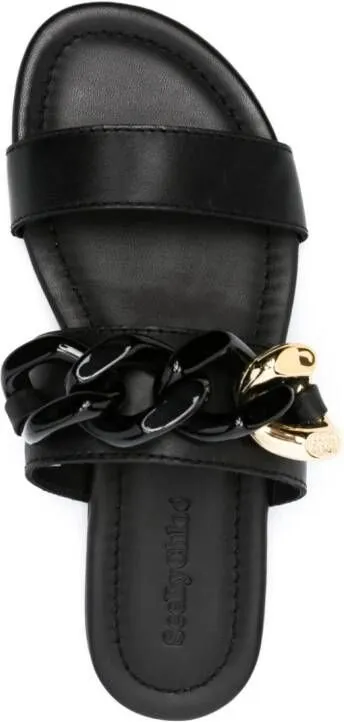 See by Chloé chain-detail leather sandals Black