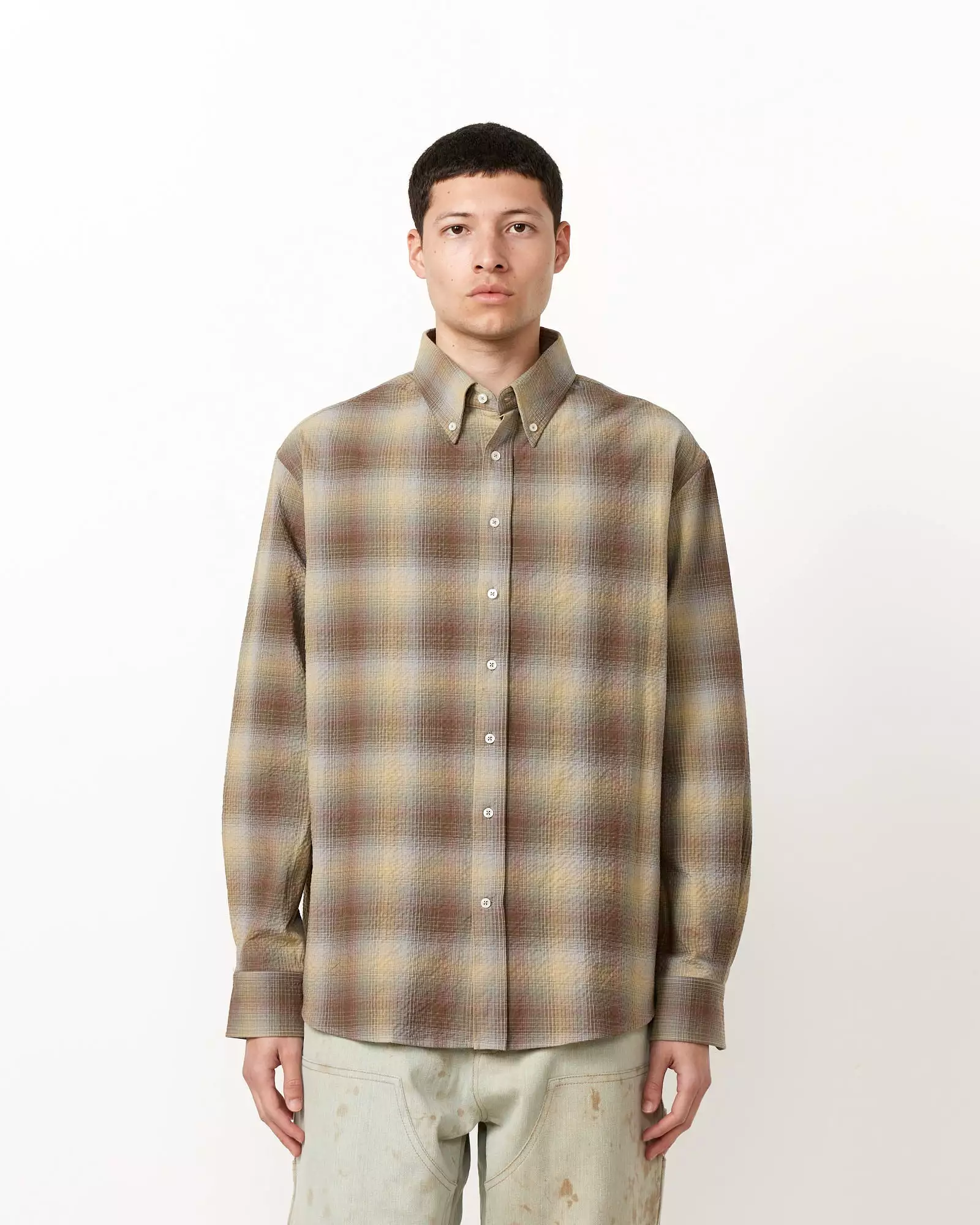 Seersucker Check Shirt in Multi