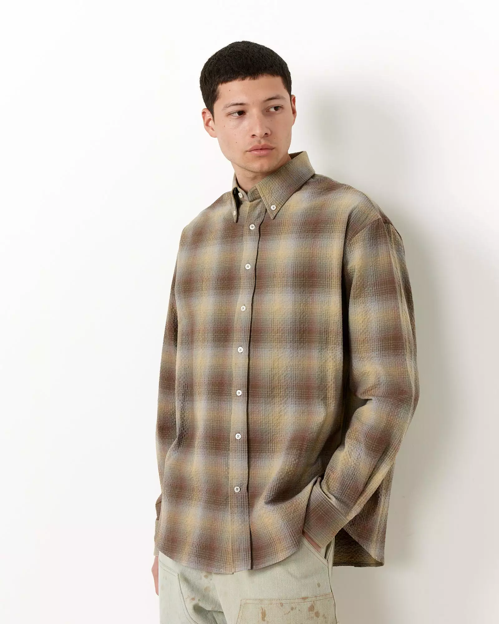 Seersucker Check Shirt in Multi