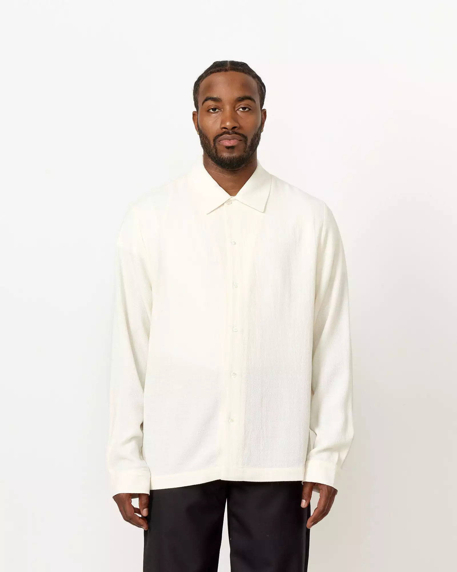 Sense Shirt in Off White Crepe