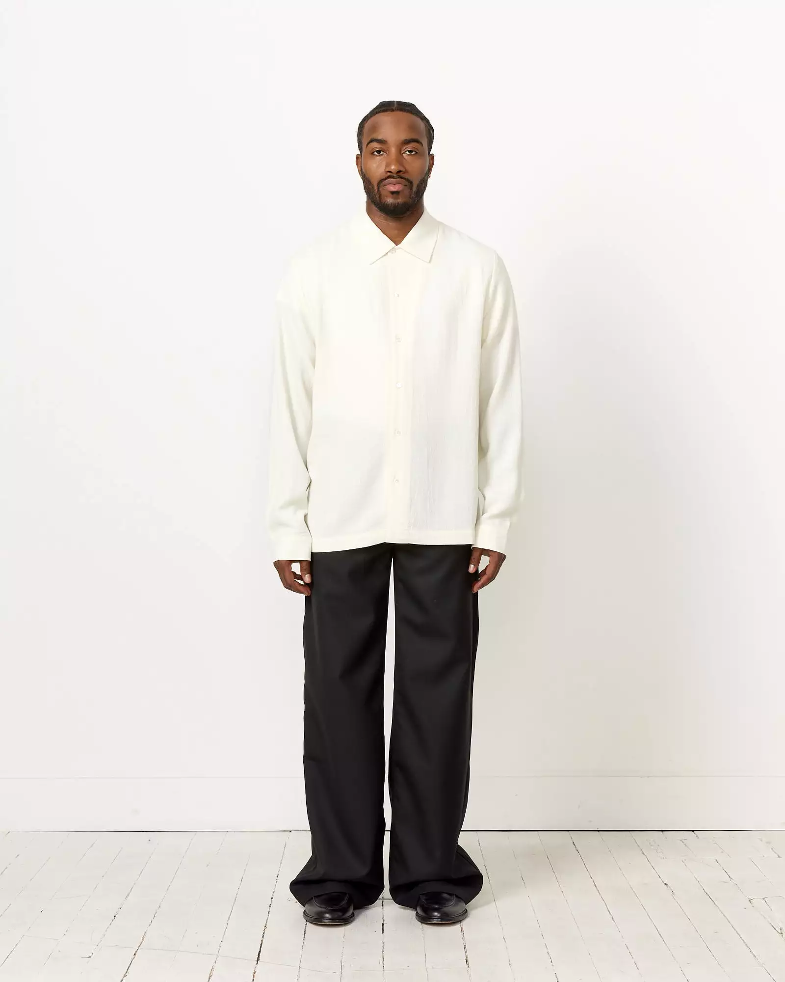 Sense Shirt in Off White Crepe