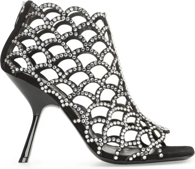 Sergio Rossi sr Mermaid 100mm rhinestone-embellished sandals Black