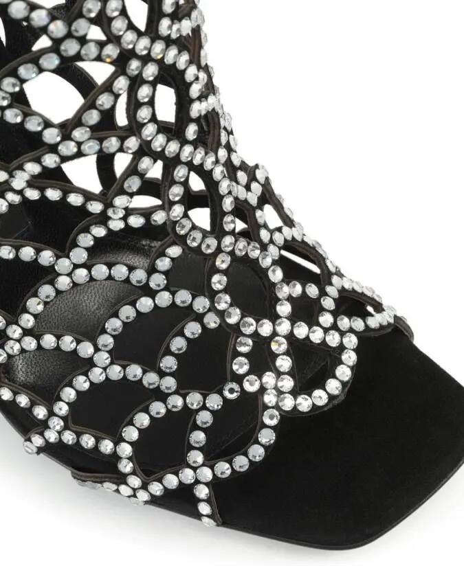 Sergio Rossi sr Mermaid 100mm rhinestone-embellished sandals Black