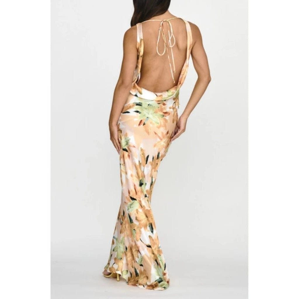 She Loves IT Yellow Floral Print Maxi Dress