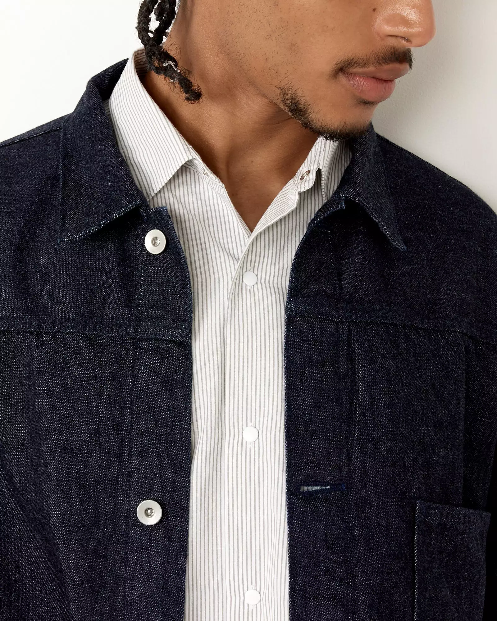 Short Denim Jacket in Indigo