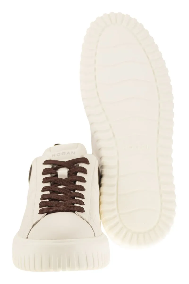 SNEAKERS H-STRIPES IN PELLE