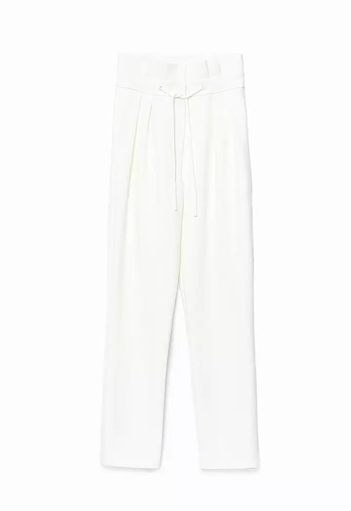 Solid Ankle Length pants with drawstrings