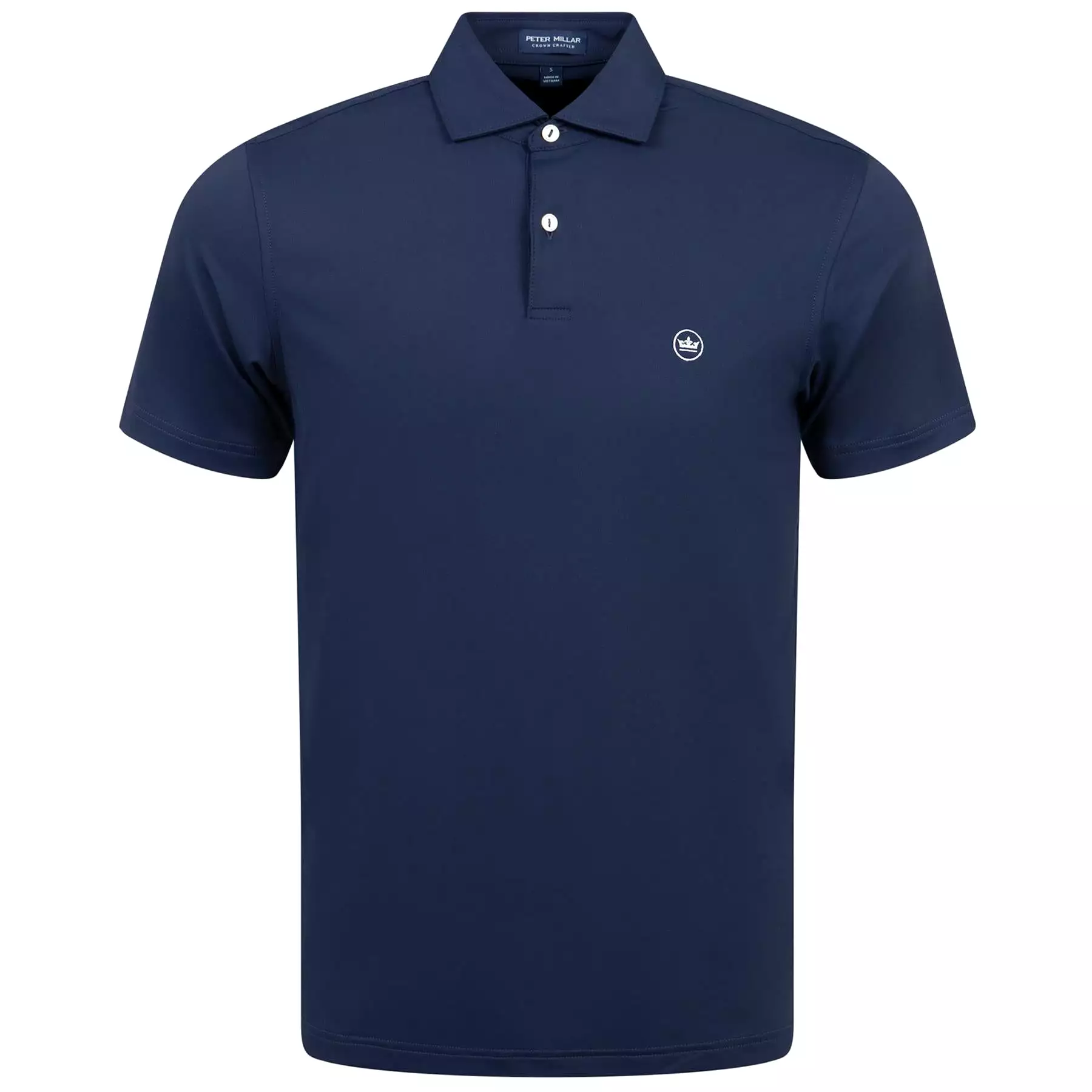 Solid Tailored Fit Performance Jersey Polo Navy - SS24