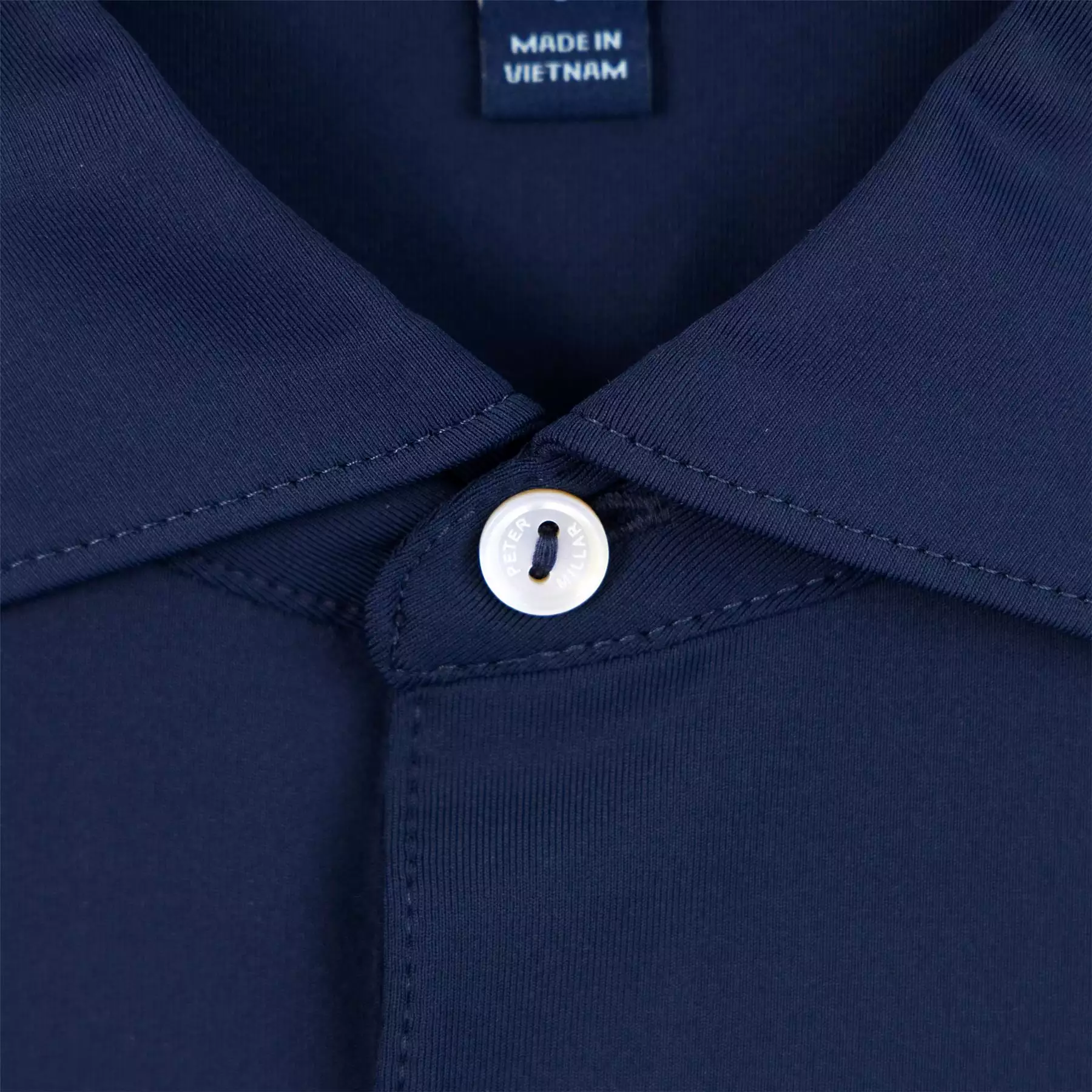 Solid Tailored Fit Performance Jersey Polo Navy - SS24