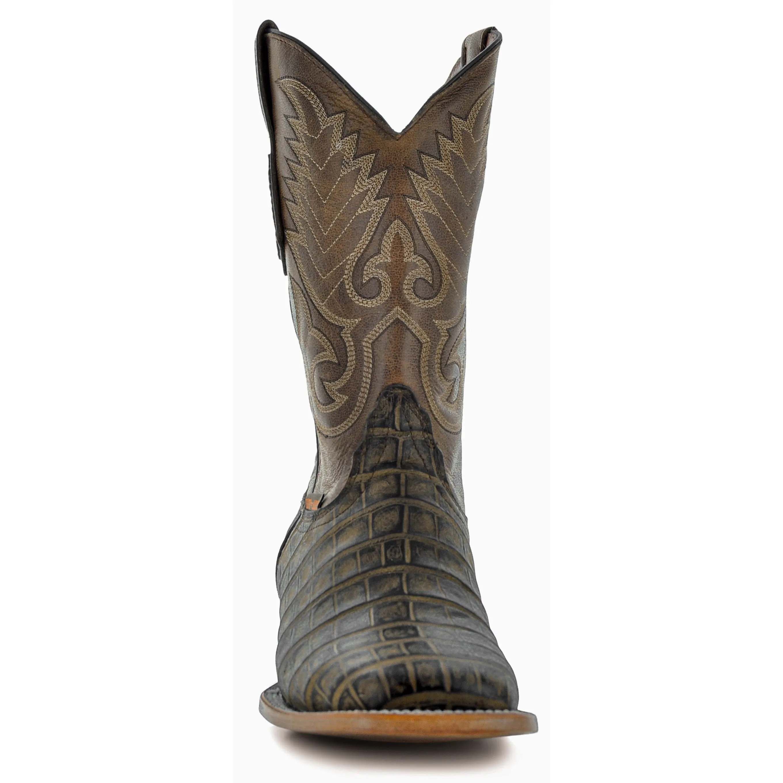 Soto Boots Mens Brown American Gator Belly Print Boots H50035