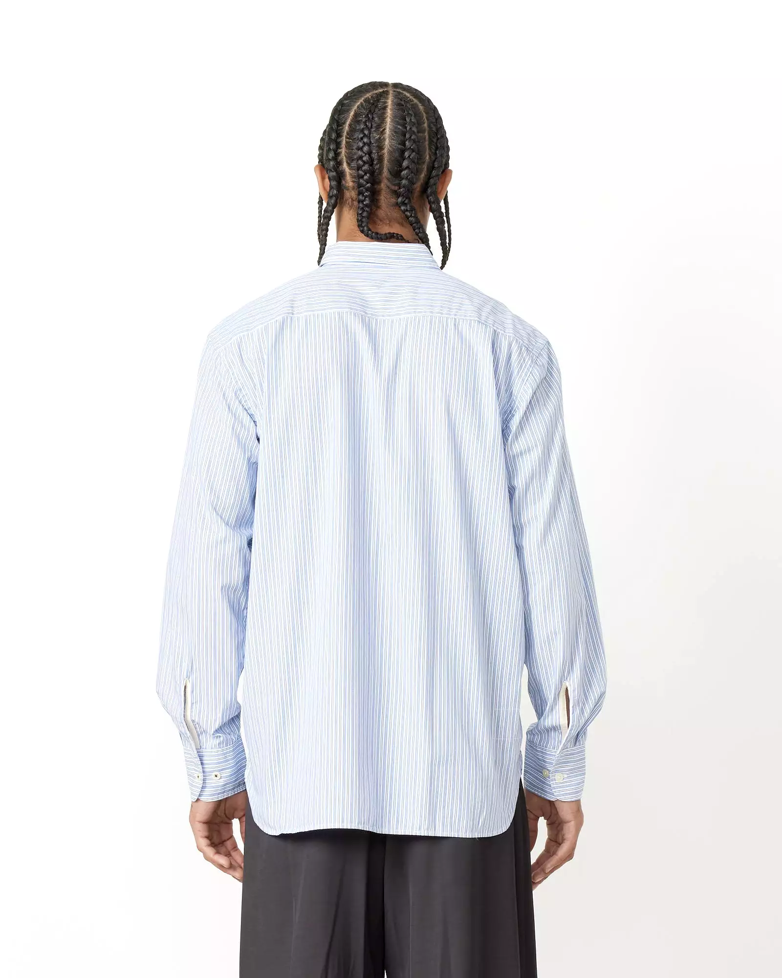 Square Pocket Stripe Shirt in Blue/Navy