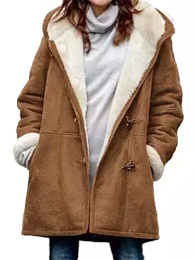 Stay Cozy and Chic with our Women's Winter Suede Sherpa Jacket