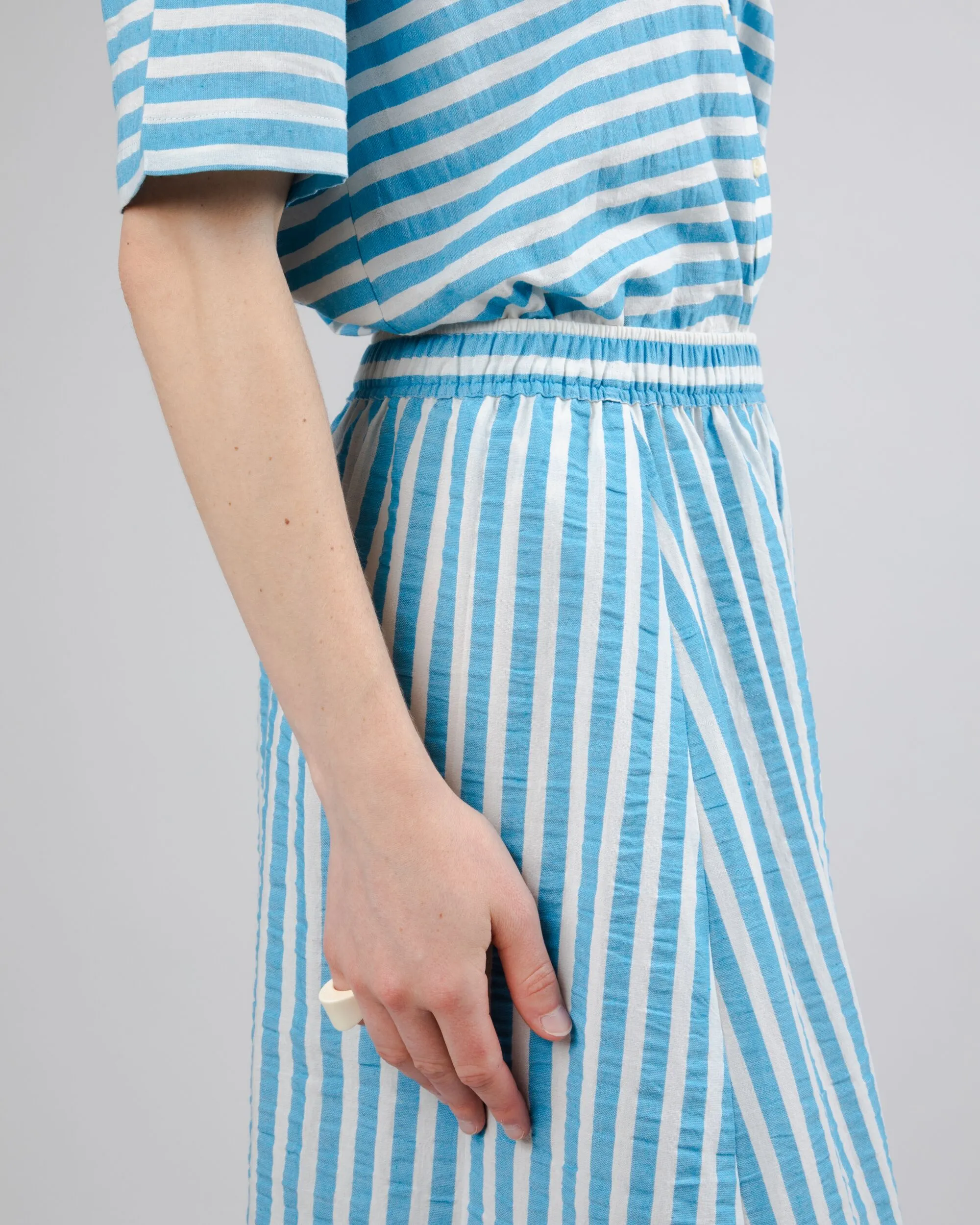 Stripes Long Skirt Blue