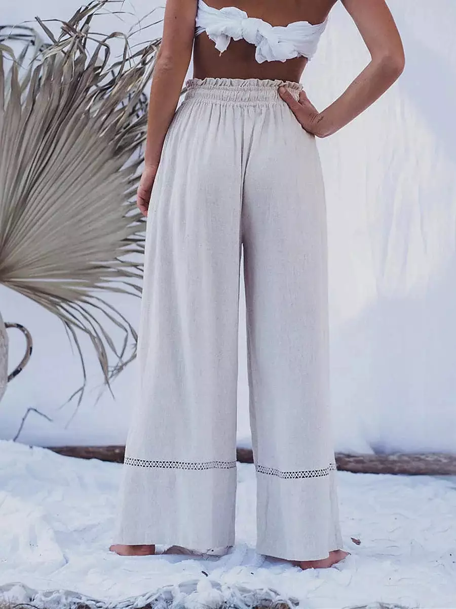 Stylish Women's Linen Blend Wide Leg Pants for Summer Comfort