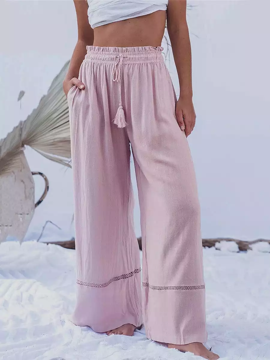 Stylish Women's Linen Blend Wide Leg Pants for Summer Comfort