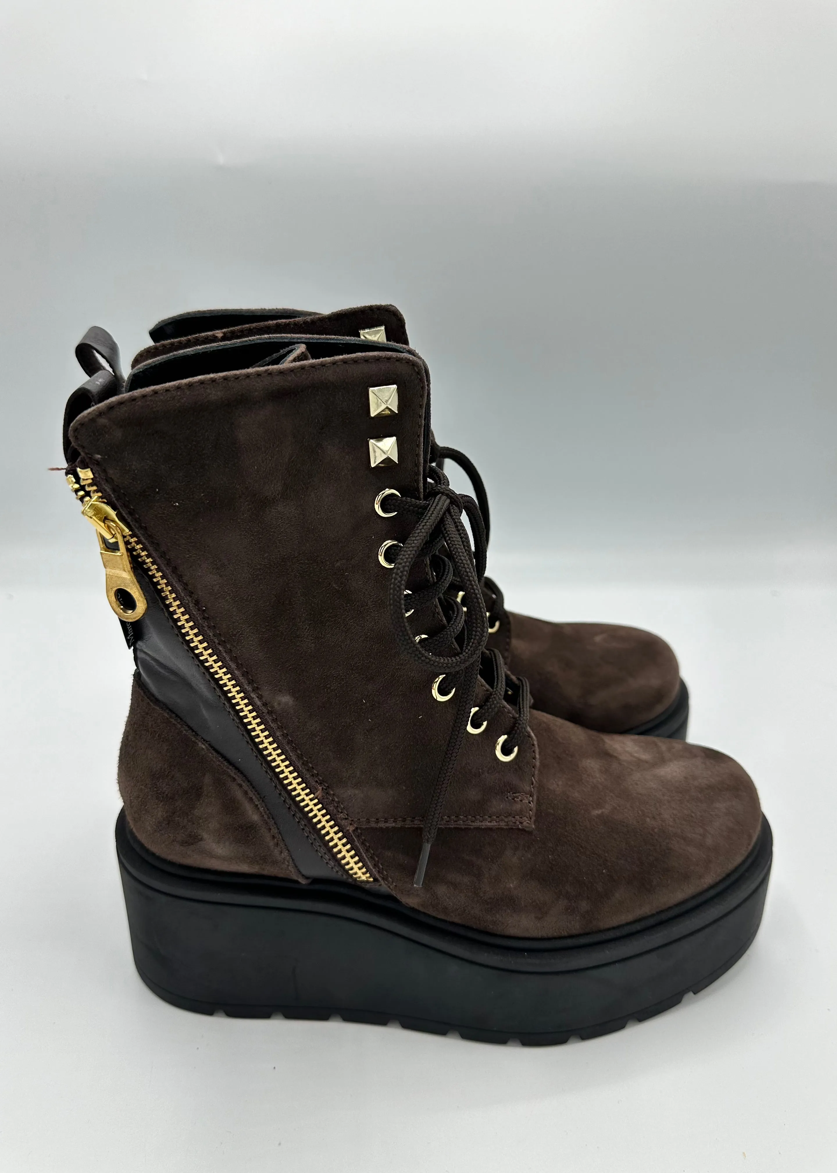 SUEDE PLATFORM BOOT CHOCOLATE - MARCO MOREO