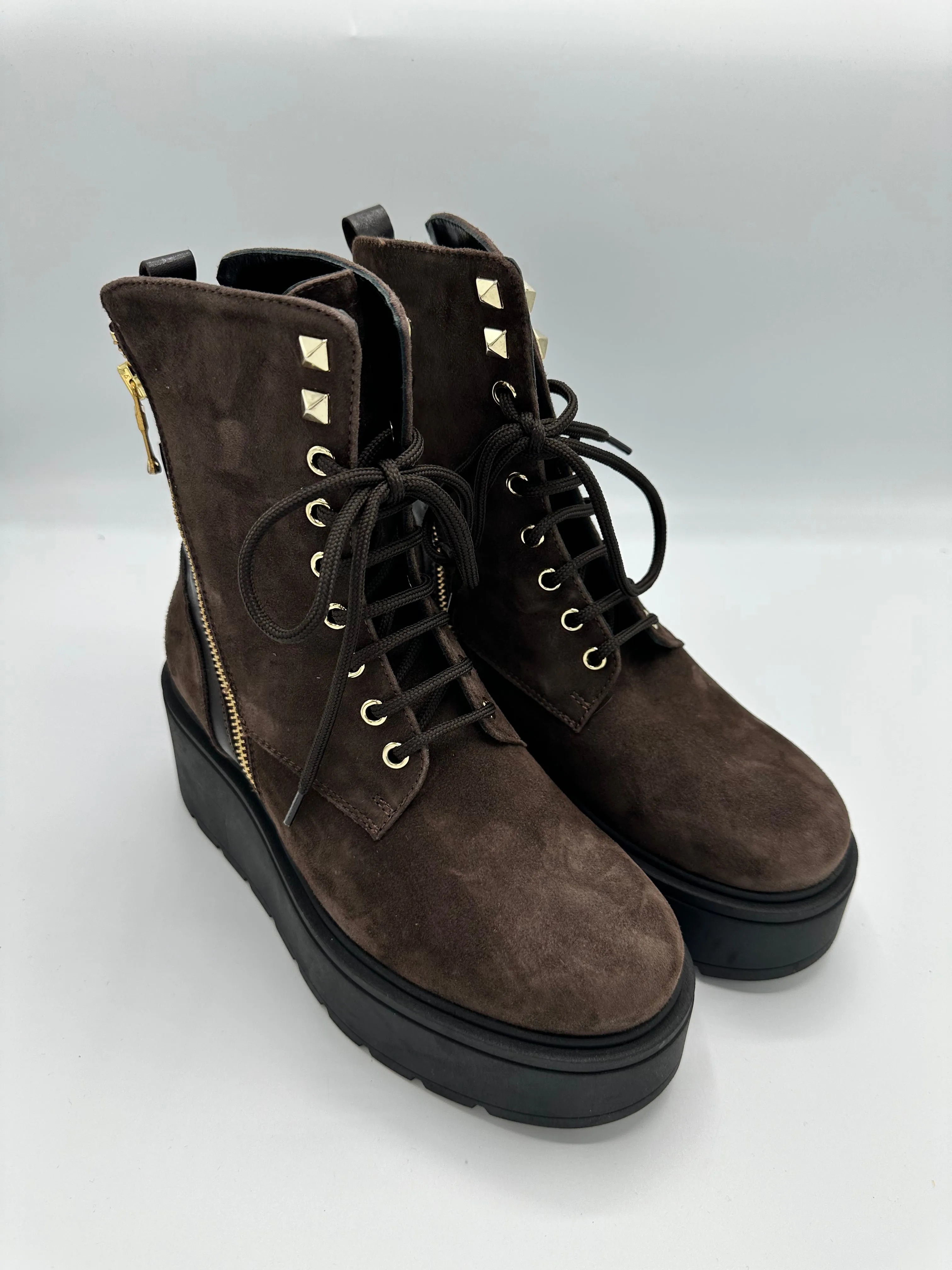 SUEDE PLATFORM BOOT CHOCOLATE - MARCO MOREO