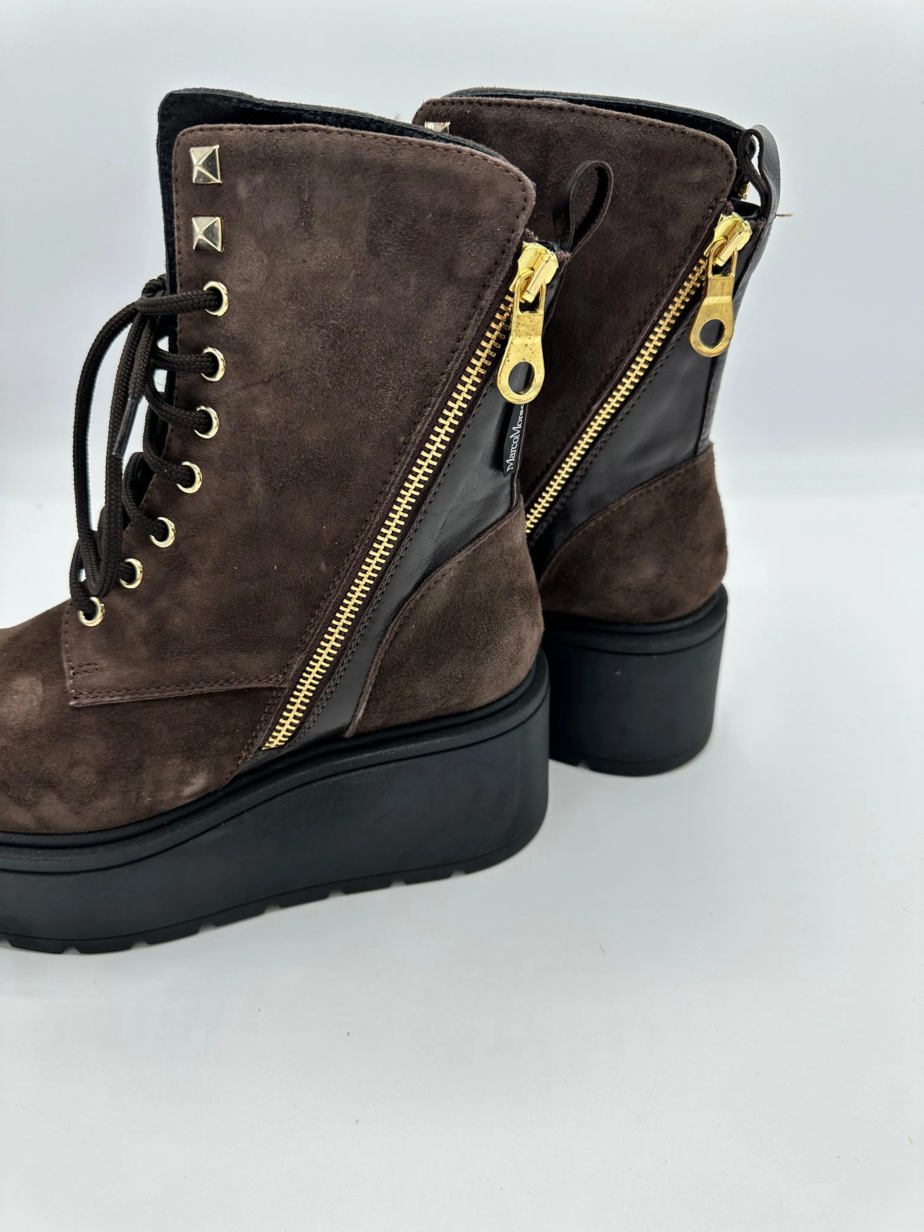 SUEDE PLATFORM BOOT CHOCOLATE - MARCO MOREO