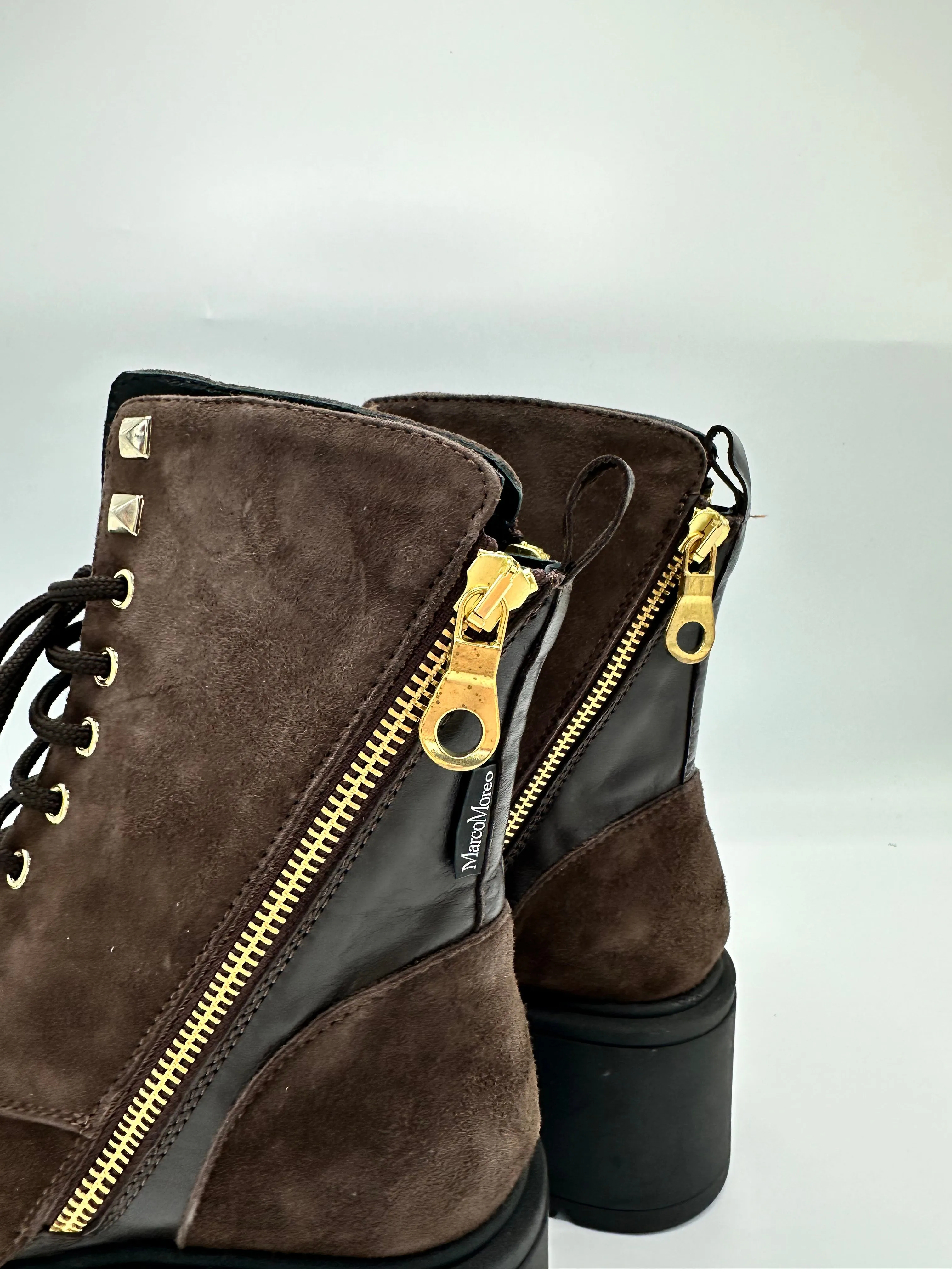 SUEDE PLATFORM BOOT CHOCOLATE - MARCO MOREO