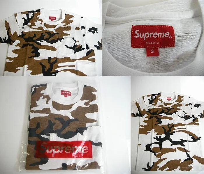 Supreme  |16AW ◆ Size S ◆ Supreme S/S Pocket Tee T-shirt brown camo