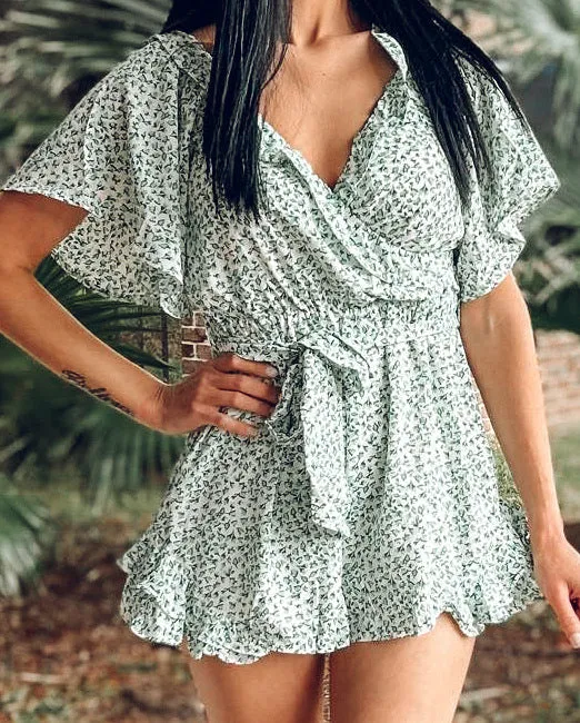 Sweet Summer Floral Romper | Blue