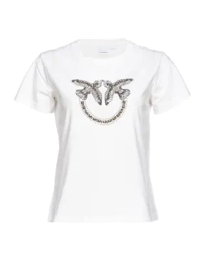 T-shirt Pinko donna 100535A1R7 Quentin bianca