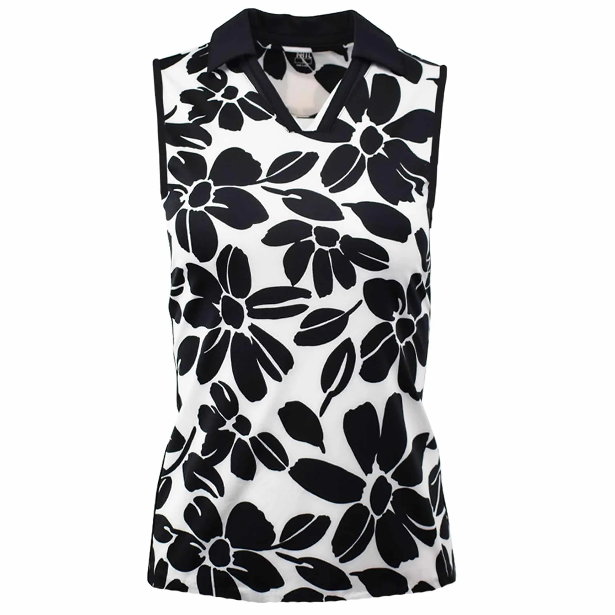 Tail Floret Ladies Sleeveless Golf Polo Ink Floral