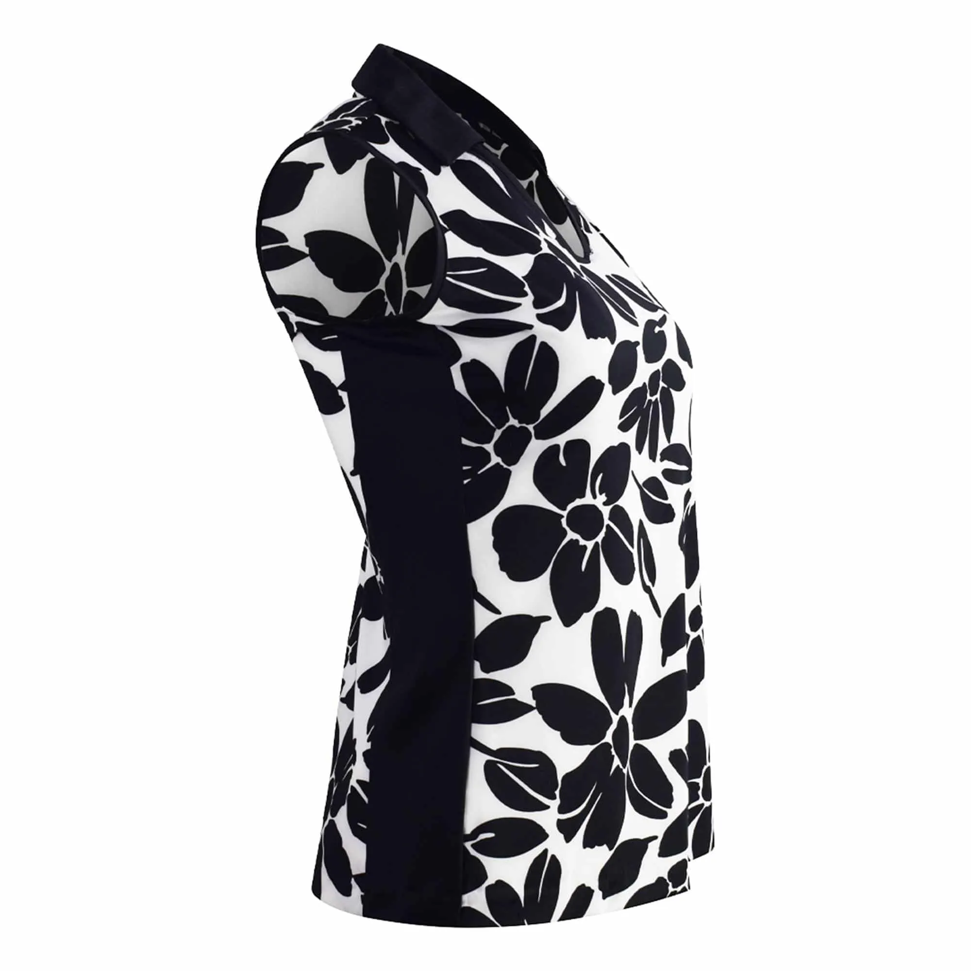 Tail Floret Ladies Sleeveless Golf Polo Ink Floral