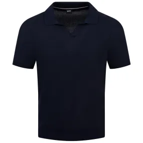 Tempio Regular Fit Knitted Polo Dark Blue - SU24