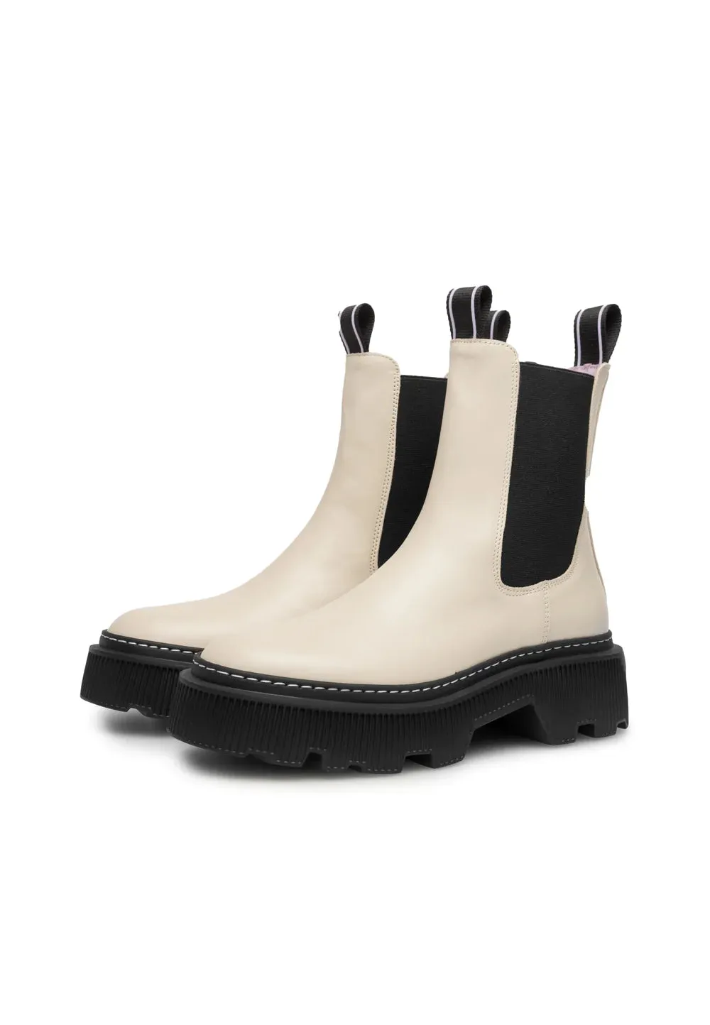 Trixi Leather Boot Off White