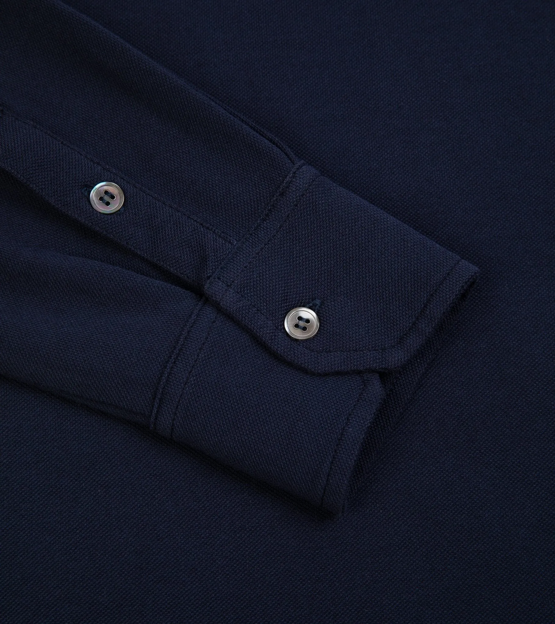 Trunk Moxon Long Sleeve Polo Shirt: Navy