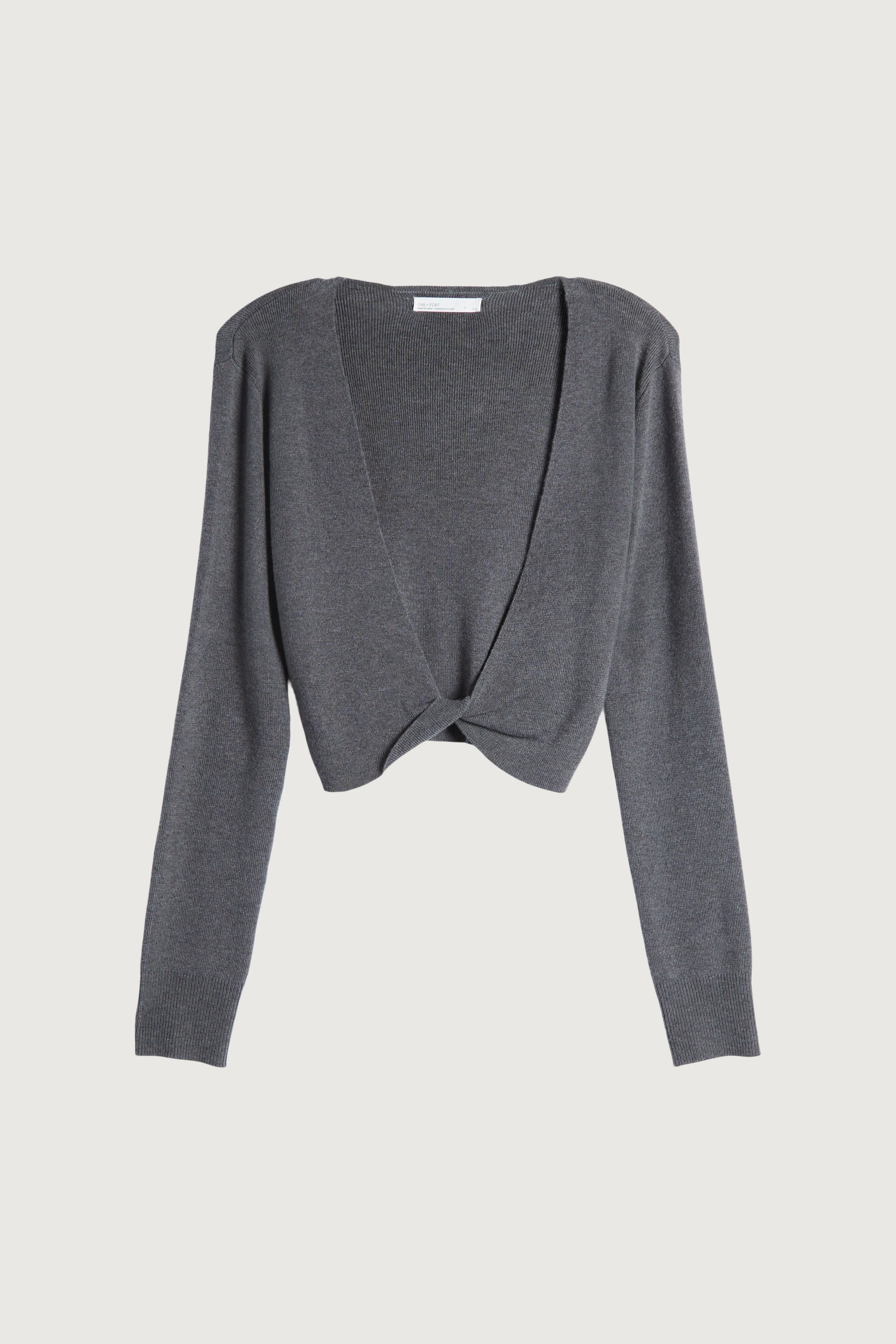 TWIST FRONT DEEP NECKLINE SWEATER