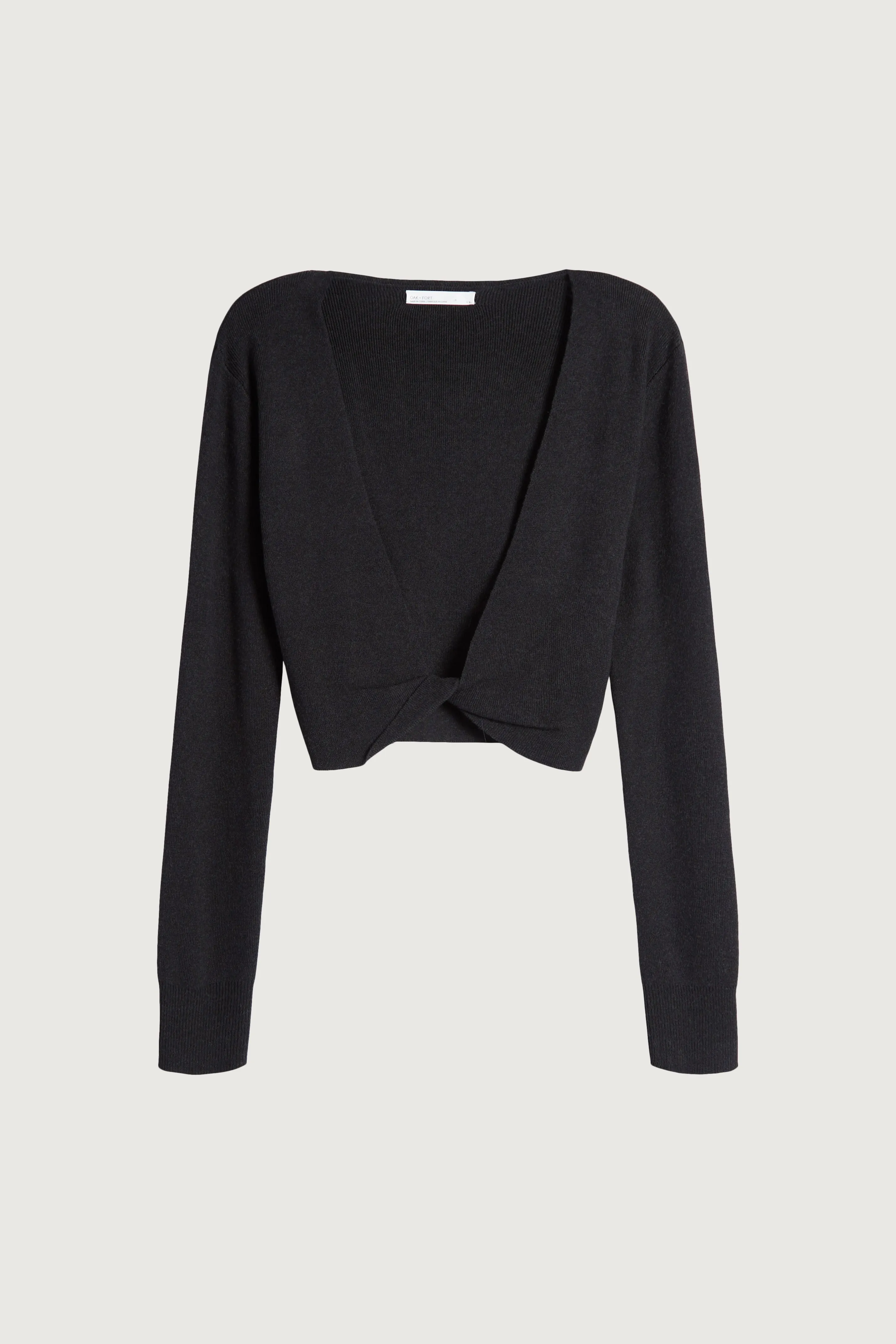 TWIST FRONT DEEP NECKLINE SWEATER