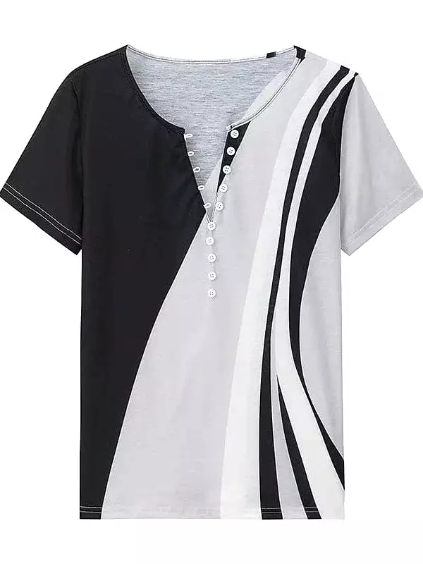 Upgrade your Casual Wardrobe with Women's Color Block V Neck T-shirt Henley Shirt