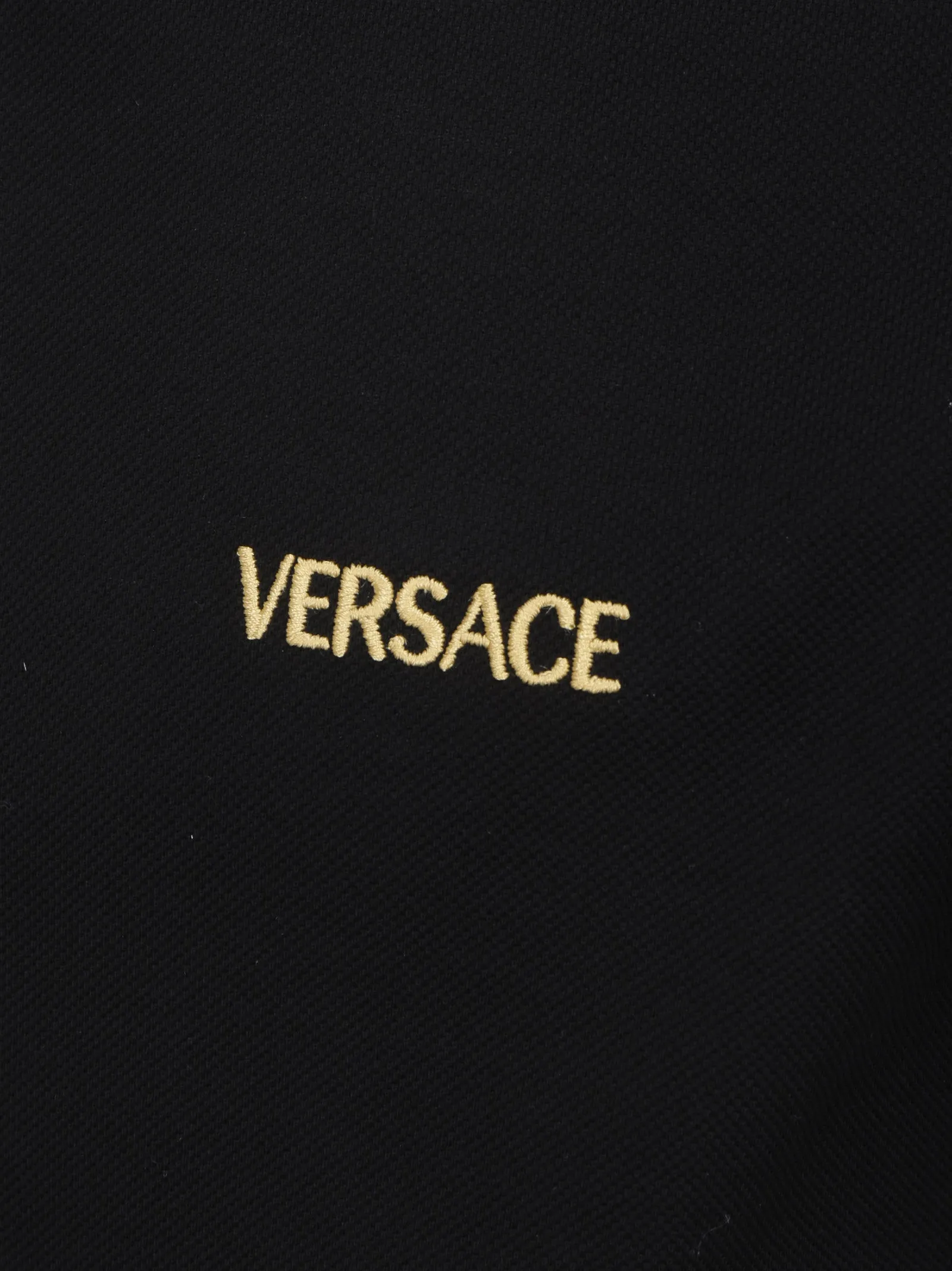 Versace Logo Embroidered Short Sleeved Polo Shirt