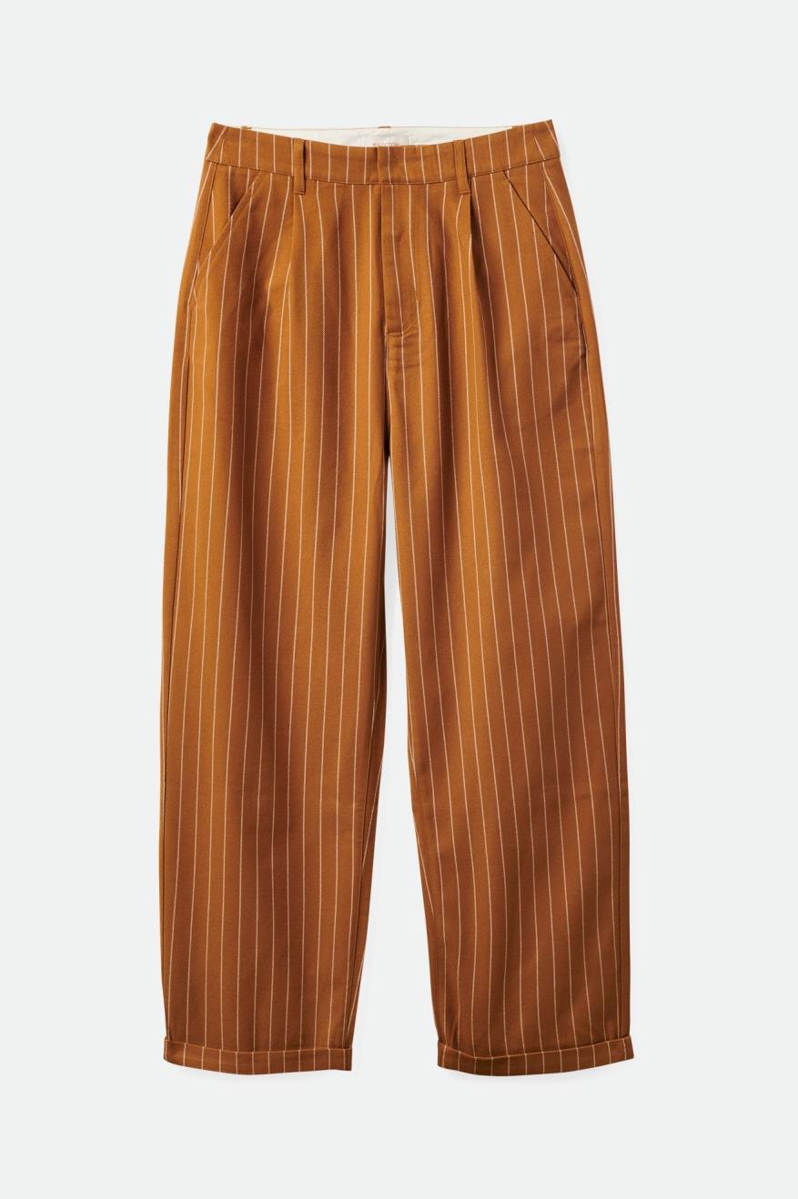 Victory Trouser Pant - Washed Copper Pinstripe