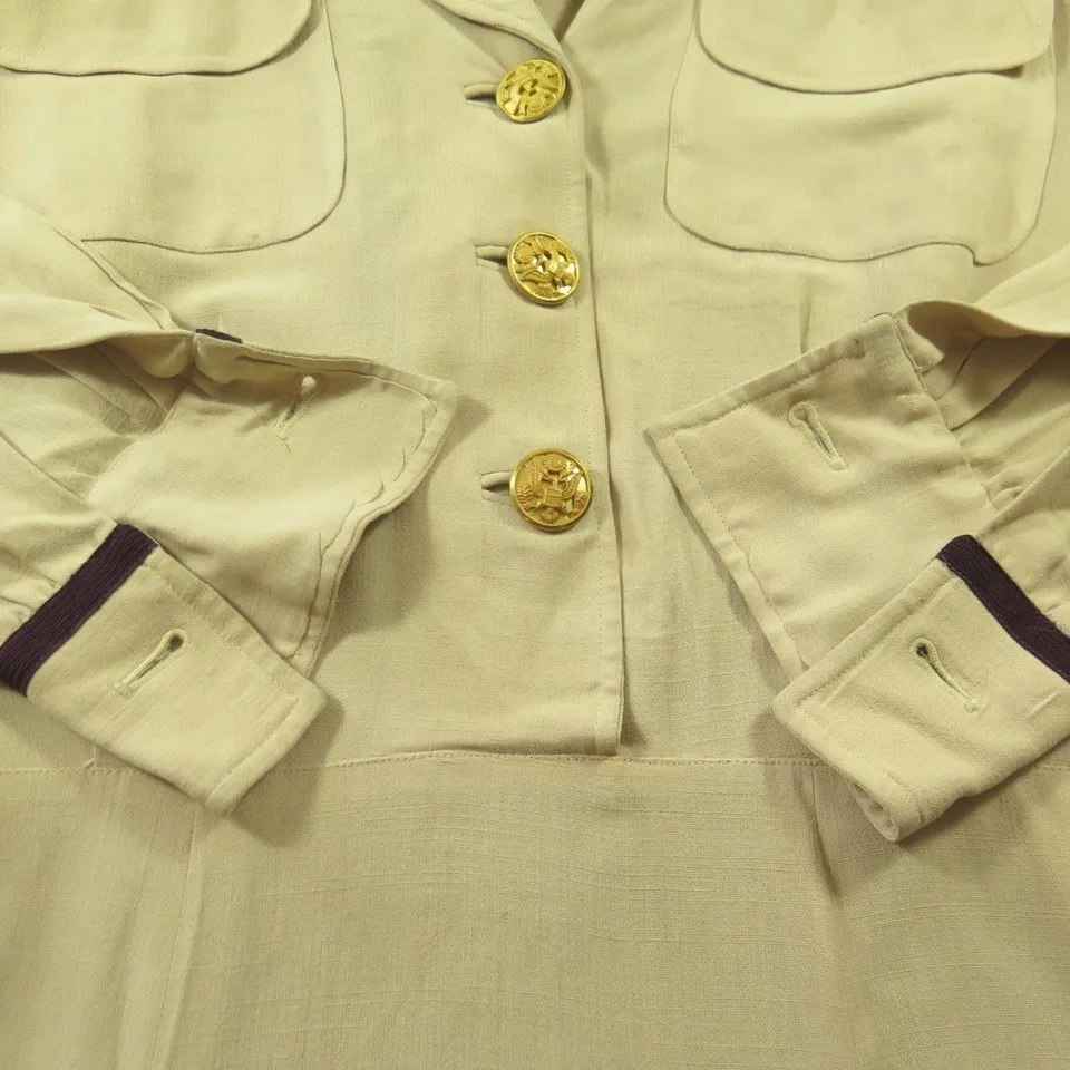 Vintage 40s Nurse Dress Uniform Womens S WWII Era US Army  Patch Bernard Appel