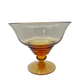 Vintage Stuart Crystal 1930s Amber coupe champagne cocktail glasses