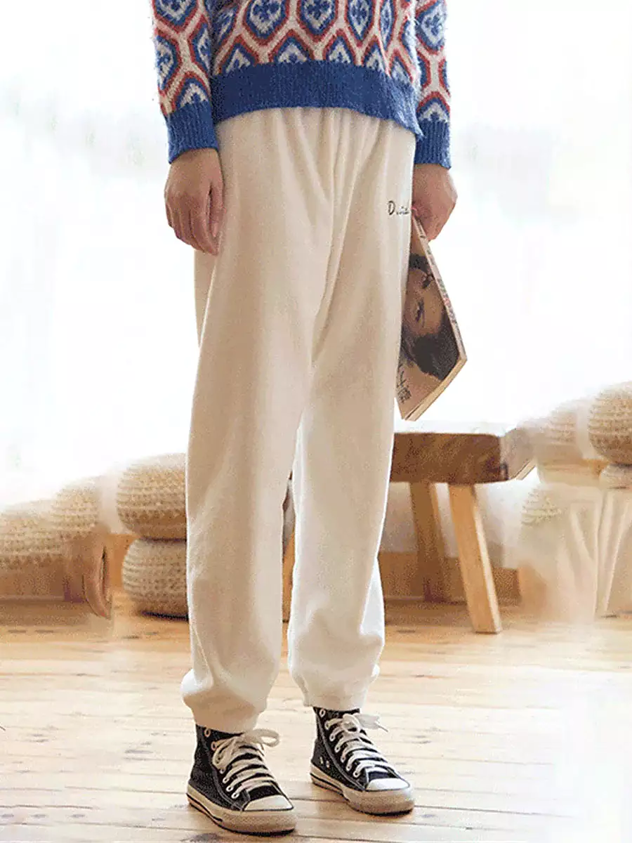 Warm and Cozy Women's Plush Fleece Lounge Pants for Autumn and Winter